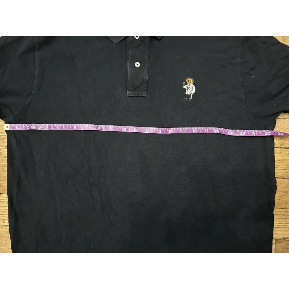 Polo Ralph Lauren Tuxedo Polo Bear Mens L Polo Shirt Black Cotton